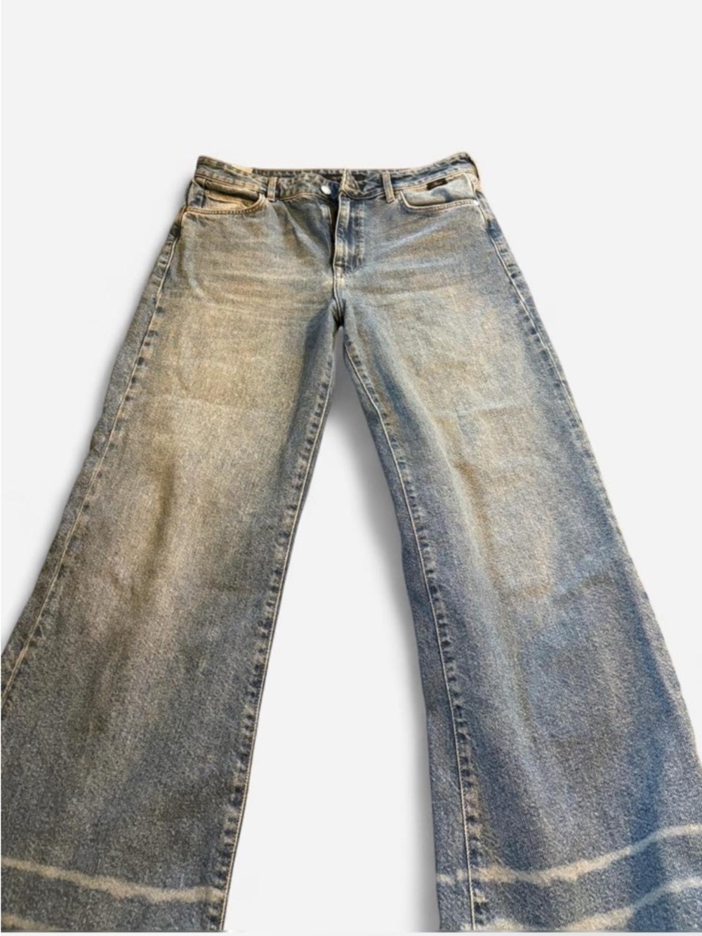 Mavi Light Wash Wide-Leg Jeans - Faded Blue